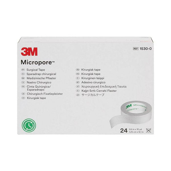 3M Micropore Surgical Tape 1/2in x 10yd Box of 24