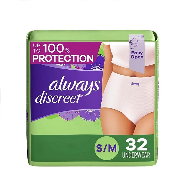Always Discreet Underwear Maximum Protection Small/Medium - 32ct/2pk