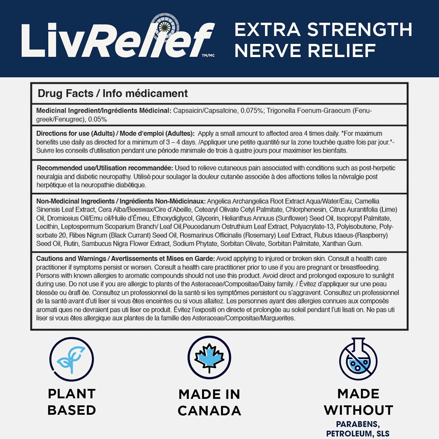 LivRelief Extra Strength Nerve Pain Relief Cream 50g | HaloHealthcare.com