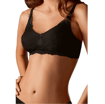 Havanna lace soft-cup mastectomy bra - Black