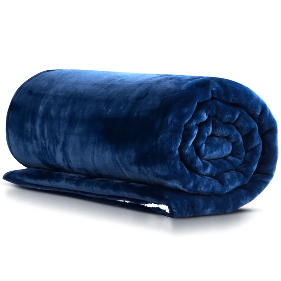 HUSH Soft Sherpa Throw 8lb Blue White