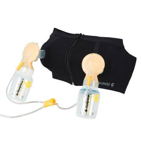 Medela Hands Free Pumping Bustier, Easy Expressing Pumping Bra with  Adaptive Stretch for Perfect Fit, Black Small
