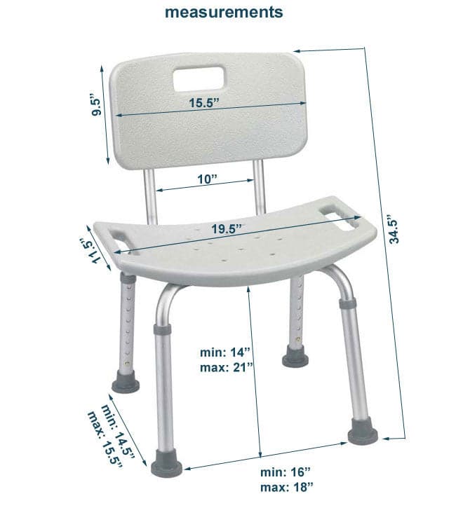 Bath chair with online back