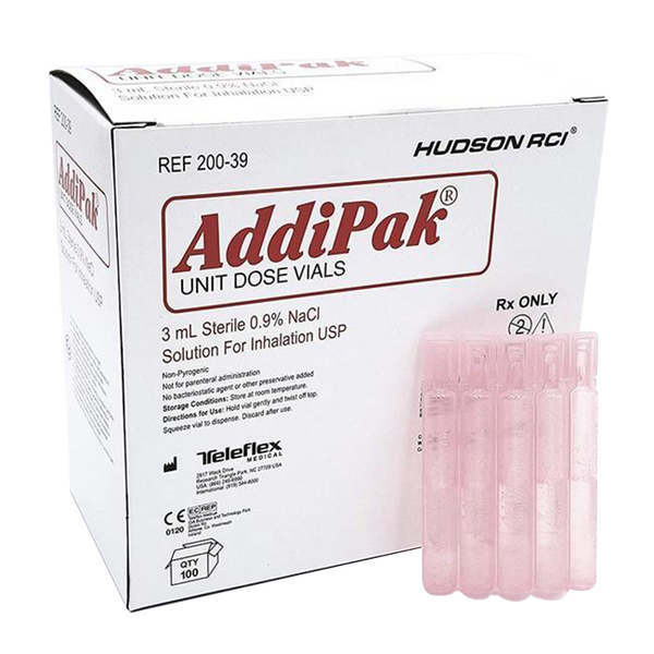 Addipak Saline Sodium Solution Unit Dose Vials 3ml Red Box of 100