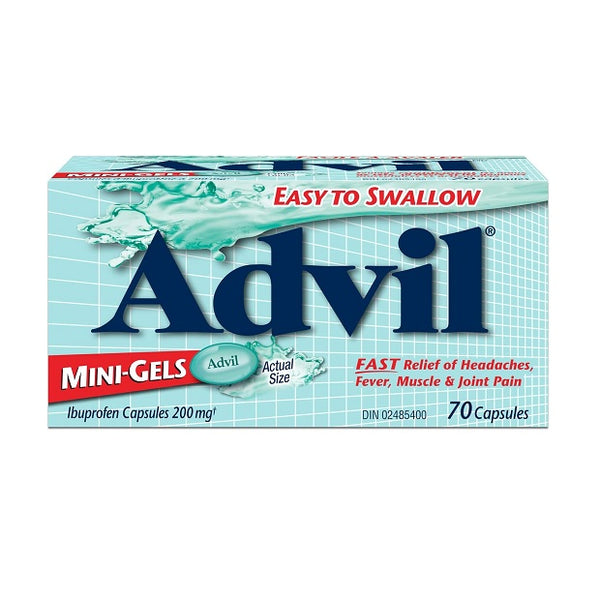 Advil Mini-Gels Ibuprofen 200mg 70 Capsules