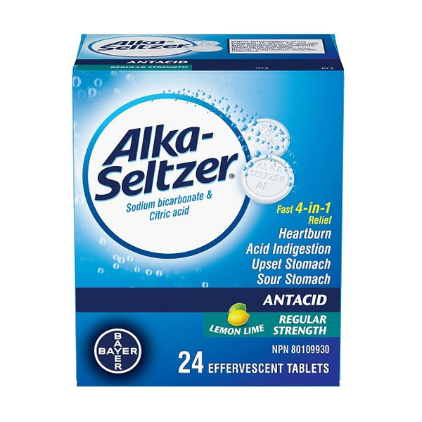 Alka-Seltzer Anacid Heartburn Regular Strength Lemon Lime 24 Tablets