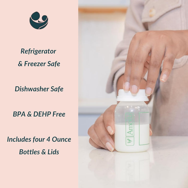 Ameda Breast Milk Storage Bottles 4 count