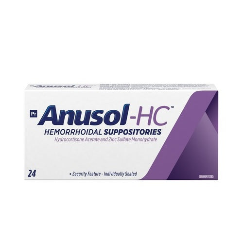 Anusol Hydro Cortisone Hemorrhoidal Suppositories 24 Count