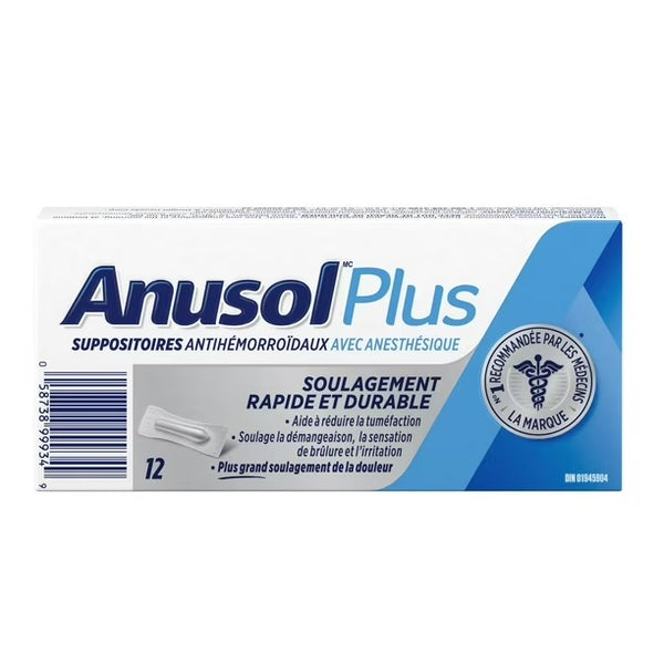 Anusol Plus Hemorrhoidal Suppositories (Various Sizes)