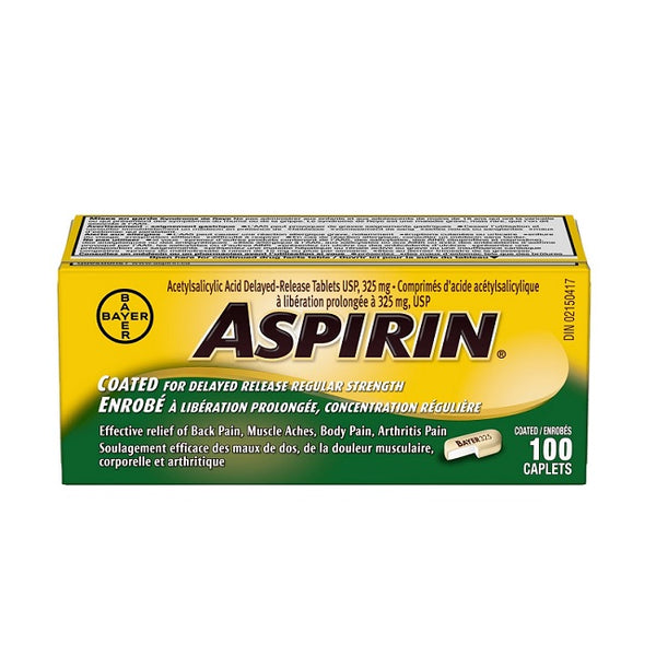 Aspirin Regular Strength Coated 325mg 100 Caplets