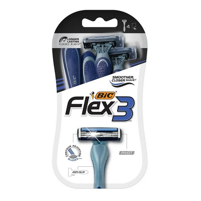 BIC Flex 3 Men's Disposable Razor 4 Count