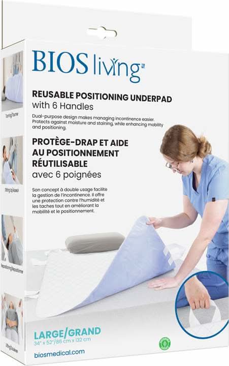 BIOS Medical Large Reusable Positioning Underpad with 6 Handles