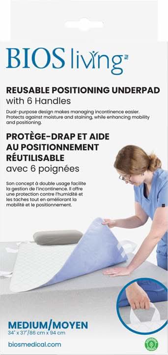 BIOS Medical Medium Reusable Positioning Underpad with 6 Handles