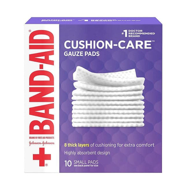 Band-Aid Cushion Care Gauze Pads Small 10 Pads