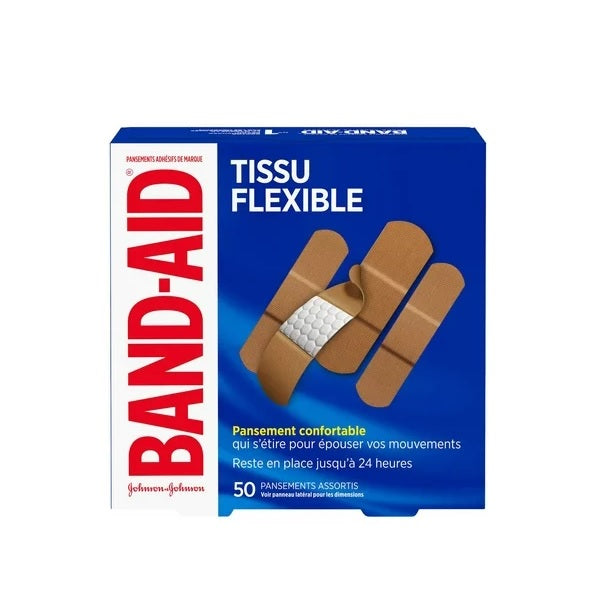Band-Aid Flexible Fabric Bandages 50 Assorted Sizes
