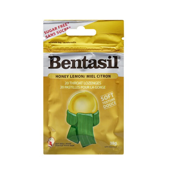 Bentasil Throat Lozenges Honey Lemon 20 Lozenges 