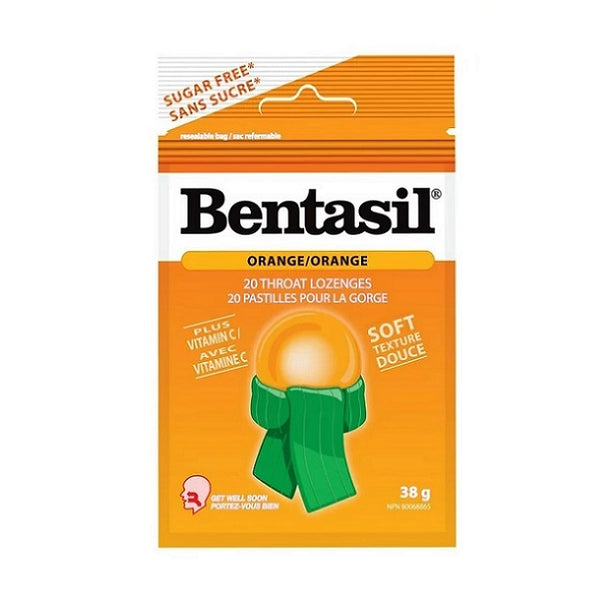 Bentasil Throat Lozenges Orange with Vitamin C 20 Lozenges