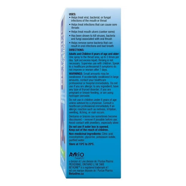 Betadine Sore Throat Spray 50mL - Back