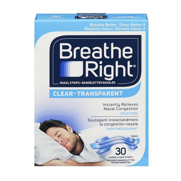 Breathe Right Nasal Strips Clear Large Size 30 Strips