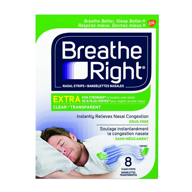 Breathe Right Nasal Strips Extra Strength Clear 8 Strips 