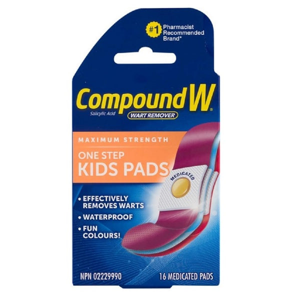 Compound W Wart Remover One Step Kids Pads Maximum Strength Medicated Pads-16