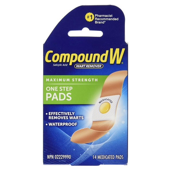 Compound W Wart Remover One Step Pads Maximum Strength 14 Medicated Pads