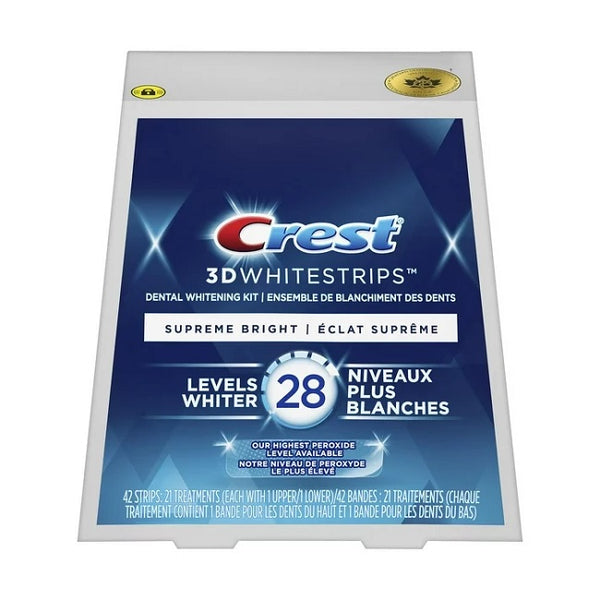 Crest 3D Whitestrips Dental Whitening Kit Supreme Bright 21 Treatments