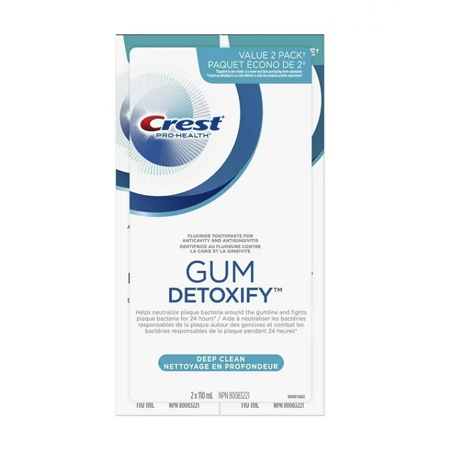 Crest Pro Health Gum Detoxify Deep Clean Fluoride Toothpaste 2x110mL