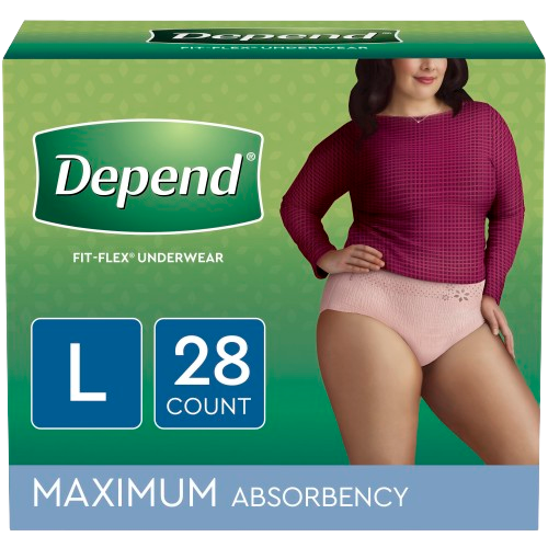 Depend Fit-Flex Underwear Maximum Absorbency Women Large 28 Counts - Halohealthcare