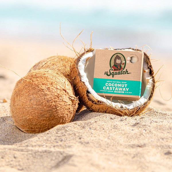 Dr. Squatch Men's Natural Coconut Castaway Bar Soap  5oz (141.7g)