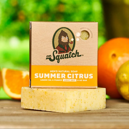 Dr. Squatch Men's Natural Bar Soap Summer Citrus 5oz (141.7g)