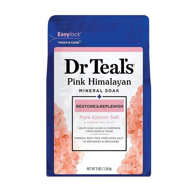 Dr Teal's Pink Himalayan Mineral Soak Restore & Replenish Pure Epsom Salt 1.36kg