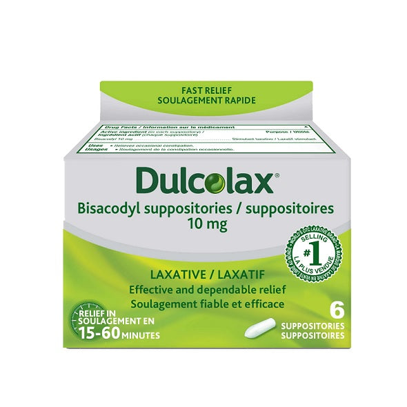 Dulcolax 10mg Bisacodyl Suppositories Laxative | HaloHealthcare.com