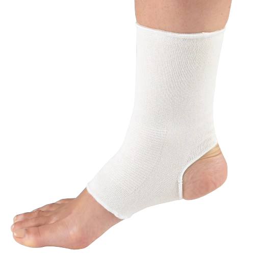 Airway Surgical OTC Elastic Slip-On Ankle Support White - Halohealthcare