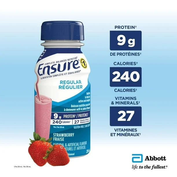 Ensure Regular Nutrition Strawberry Shake 235mL