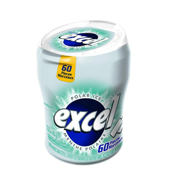 Excel Sugar-Free Chewing Gum Bottle 60 Pieces Polar Ice