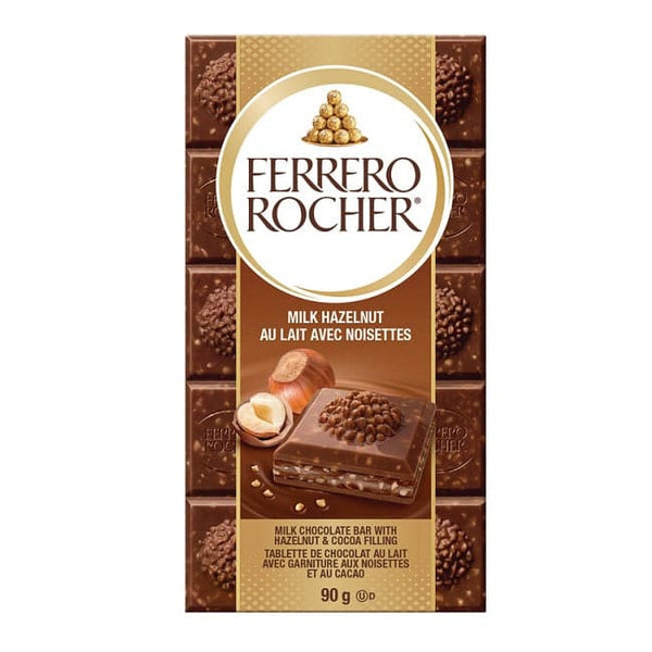 Ferrero Rocher Milk Hazelnut Chocolate Bar 90g