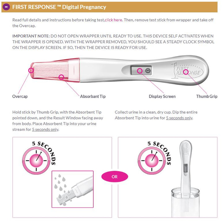 Buy First Response Instream Pregnancy Test 3 Tests Online at