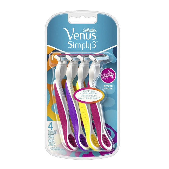 Gillette Venus Simply3 Disposable Razors 4 Razors