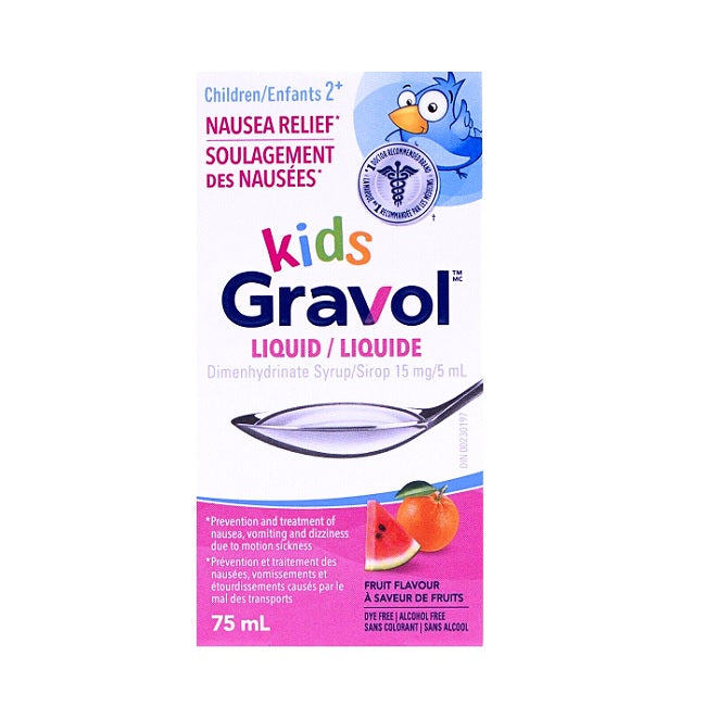 Gravol Kids Nausea Relief Liquid 15mg 75mL