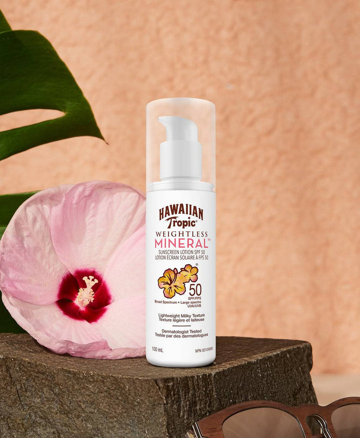 Hawaiian Tropic Weightless Mineral Sunscreen Lotion SPF 50 100mL (Discontinued) - HaloHealthcare.com