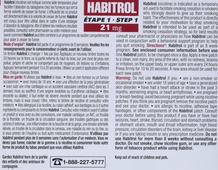 Habitrol Transdermal Nicotine Patch Step 1 Directions