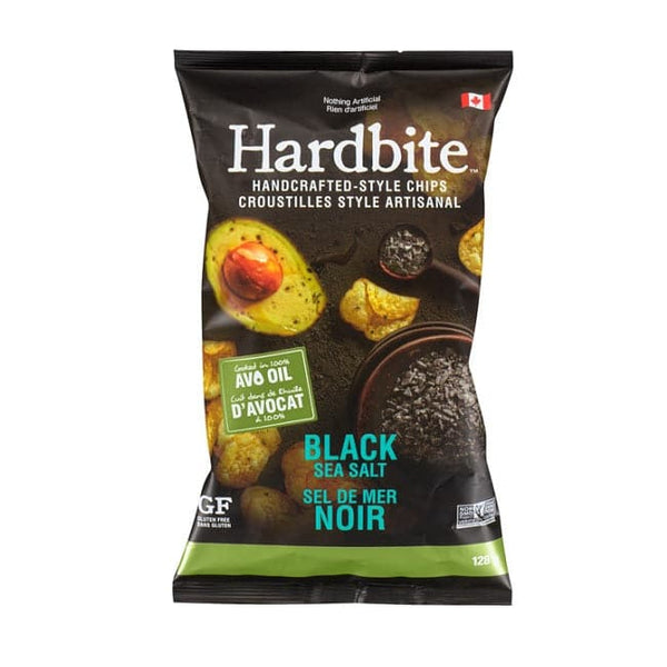 Hardbite Handcrafted Style Chips Black Sea Salt 15 x 128g