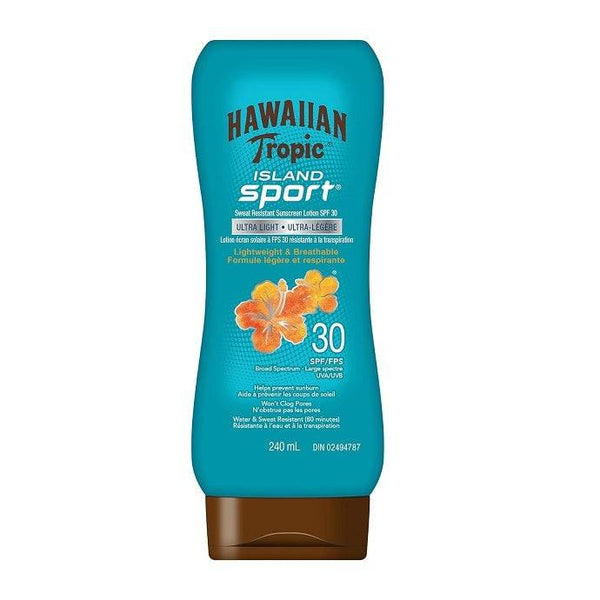 Hawaiian Tropic Island Sport Sweat Resistant Sunscreen Lotion SPF 30 240mL