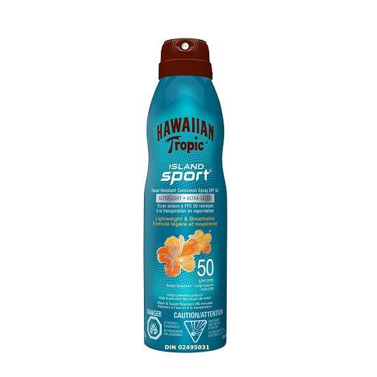 Hawaiian Tropic Island Sport Ultra-light Sweat Resistant Sunscreen SPF 50 170g