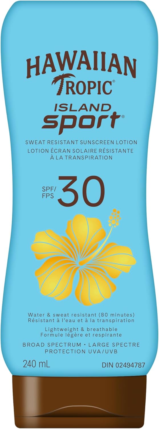Hawaiian Tropic Island Sport Sweat Resistant Sunscreen Lotion SPF 30 240mL