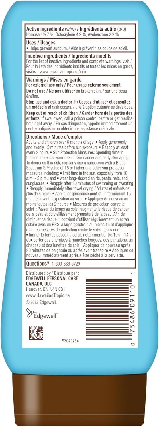 Hawaiian Tropic Island Sport Sweat Resistant Sunscreen Lotion SPF 30 240mL