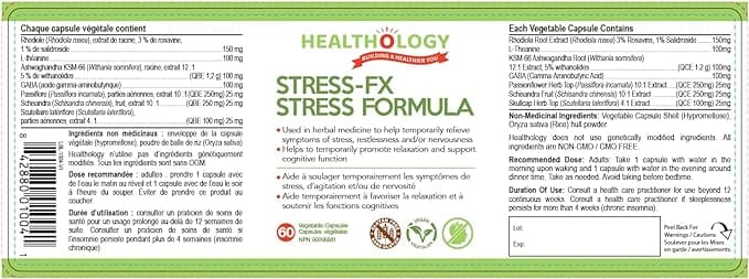 Healthology Stress-Fx Stress Formula 60 Capsules | HaloHealthcare.com