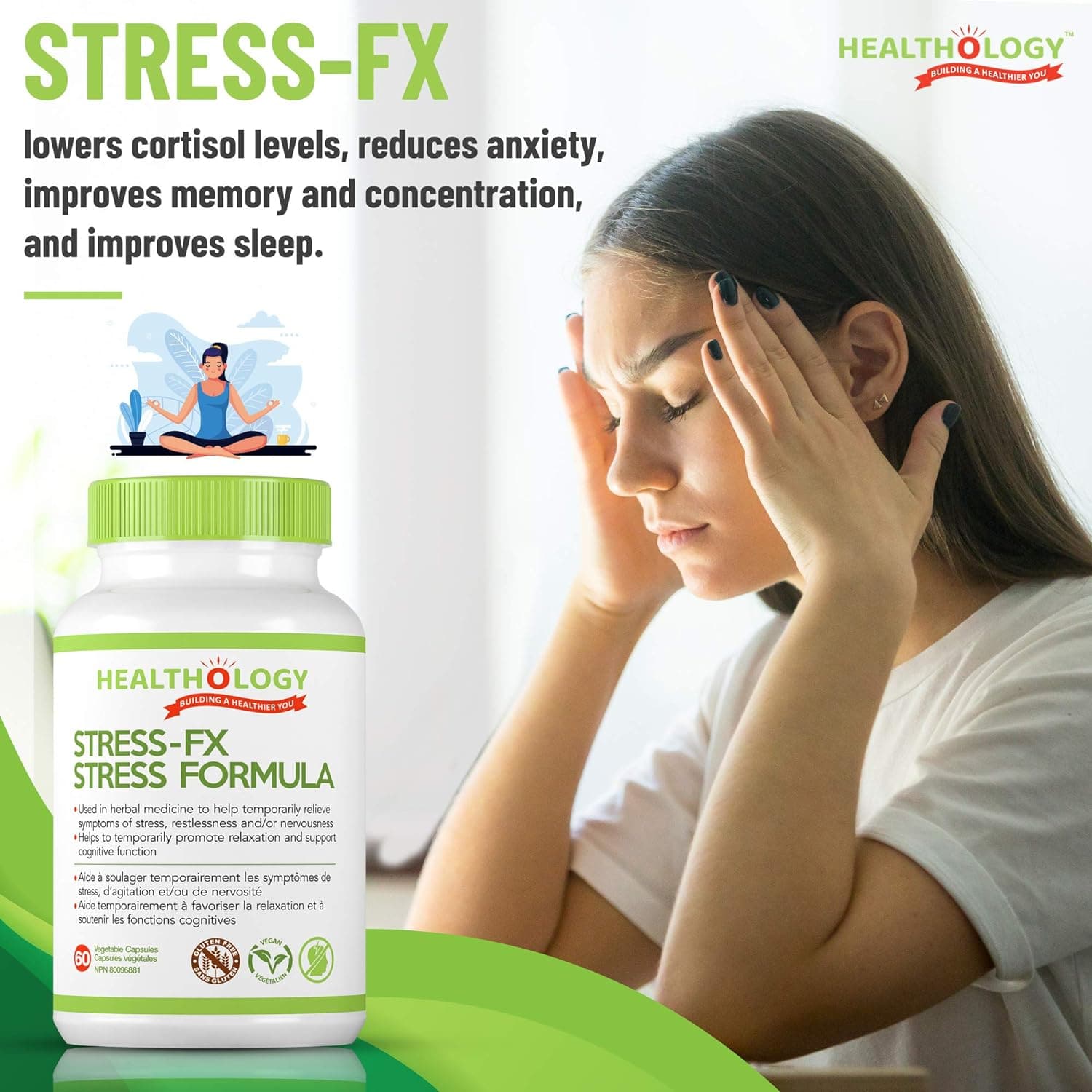 Healthology Stress-Fx Stress Formula 60 Capsules | HaloHealthcare.com