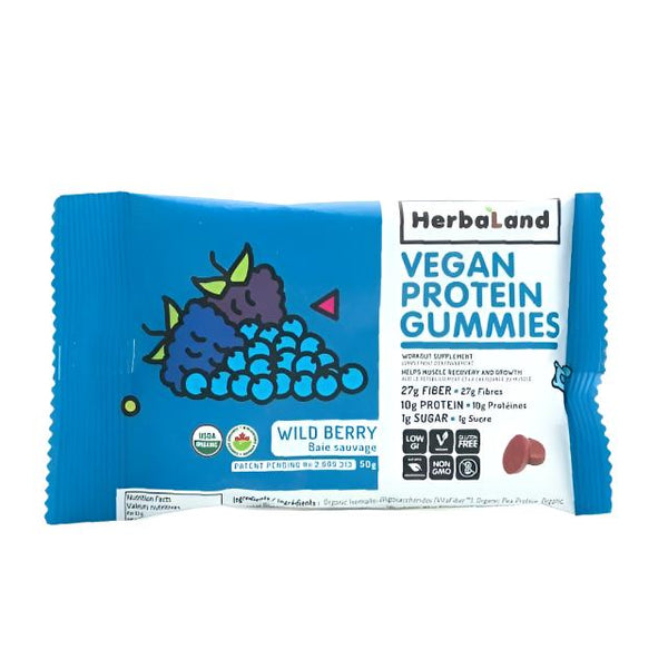 Herbaland Vegan Protein Gummies Wild Berry 50g